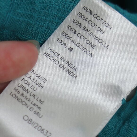 Anthropologie Pilcro and the Letterpress Mila Teal Draped Button Top Size Small - Picture 5 of 8